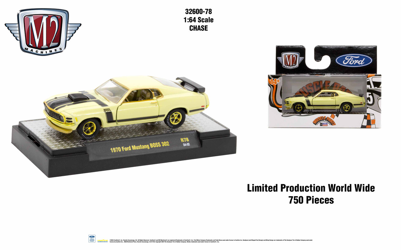 M2 1970　　フォード・マスタング M2 Machines 1:64 Auto Authentic 1970 Ford Mustang Boss 302 RELEASE